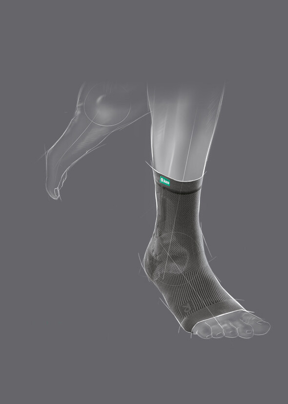 Zeichnung der JuzoFlex Malleo Xtra Anatomic Sprunggelenkbandage